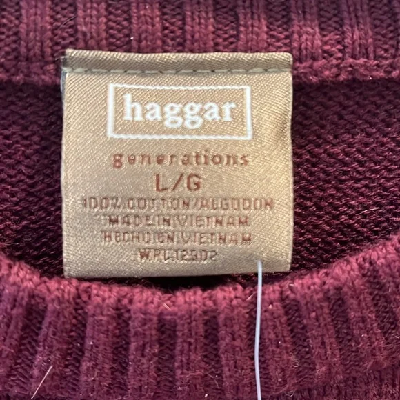 Haggar men’s sweater size large, maroon, brand new with tags never worn! - Picture 3 of 3
